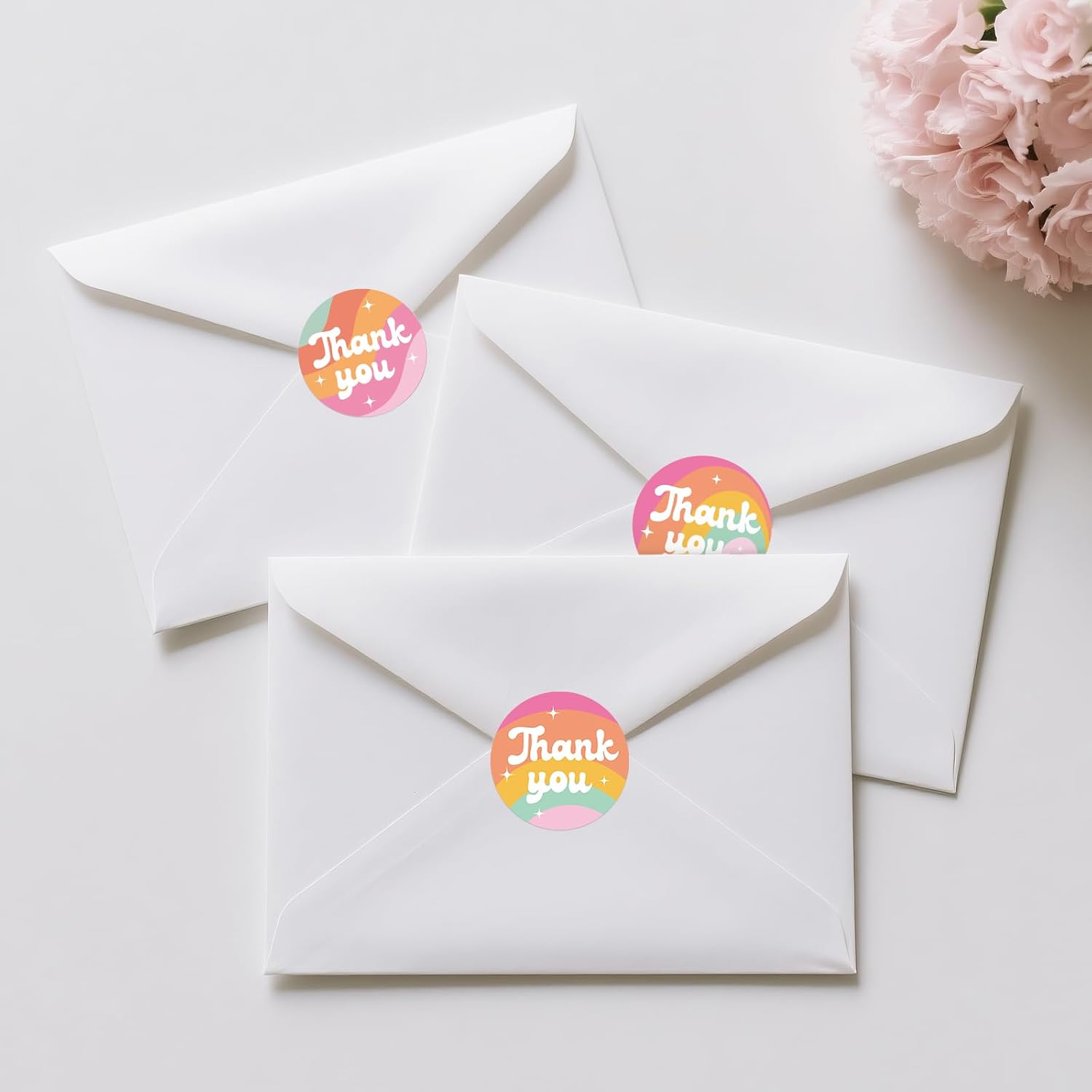 Thank You Stickers - Rainbow Star Thank You Stickers for Small Business 480Pcs 1.5In Thank You Sticker for Packaging Self Adhesive Thank You Party Favor Seal Label Sticker for Card(4 Design) - Image 6