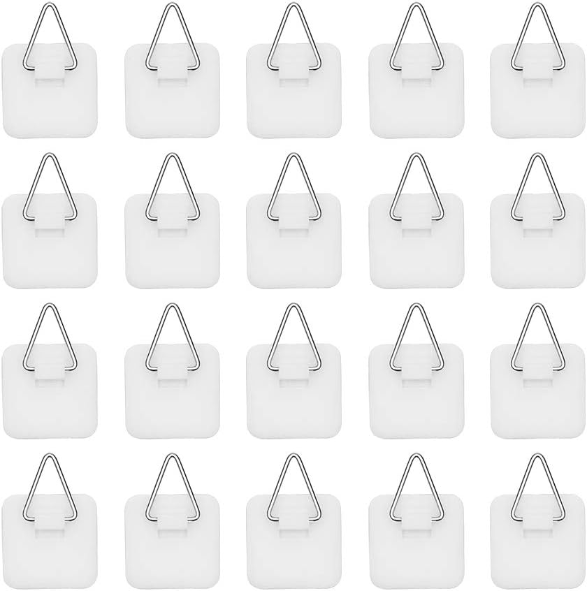1.25 Inch Invisible Adhesive Plate Hanger Set Vertical Plate Holders for The Wall (20 Pack) - Image 1