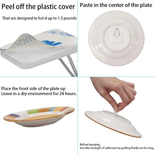1.25 Inch Invisible Adhesive Plate Hanger Set Vertical Plate Holders for The Wall (20 Pack) - Image 5