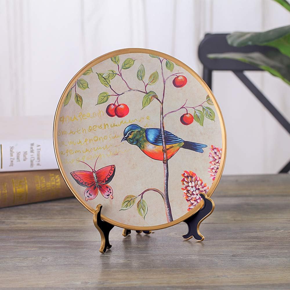 8 Inch Plate Display Stand - Adjustable Easel Holder for Decorative Plates, Pictures, Cookbooks - Black Gold Tabletop Stands with Foldable Design - 2 Pack - Image 8