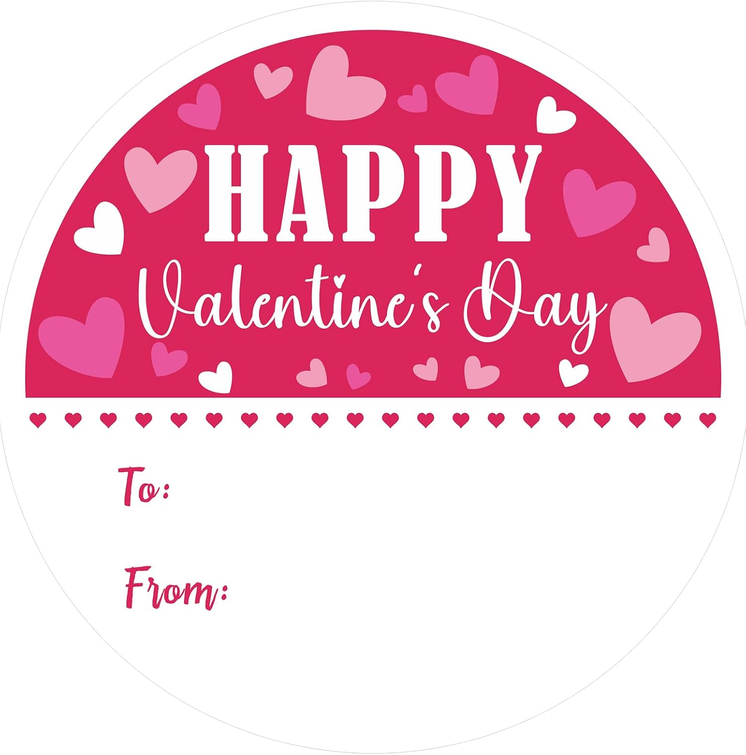 Valentines Day Gift Stickers - Happy Valentine's Day Name Stickers 60Pcs 2Inch Valentines to from Sticker Self Adhesive Happy Valentine's Heart Sticker for Envelope Seal Card Party Favors - Image 1