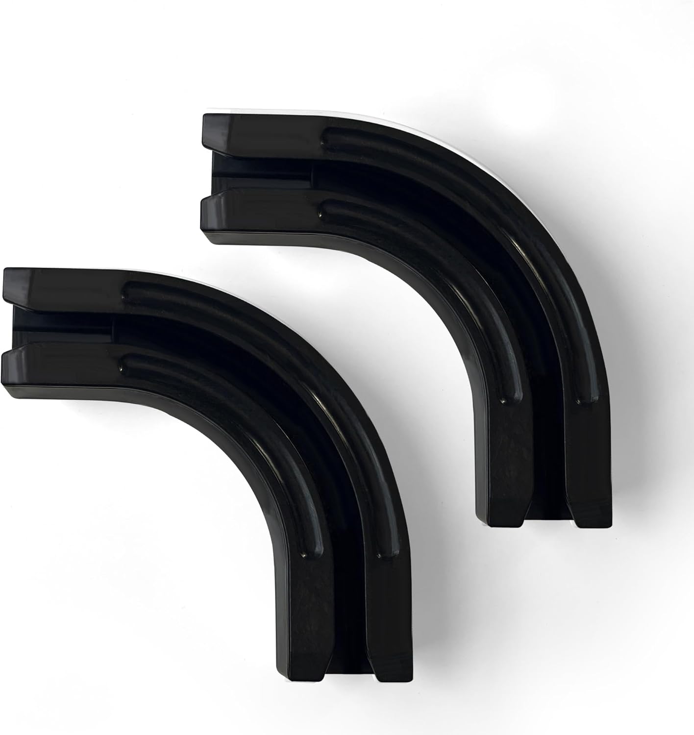 90° Curved Connectors for Track Curtains Ceiling Mount/Wall Mount, Ceiling Track for Curtains, Room Divider Curtains Tracks（Black 2PCS）. - Image 1