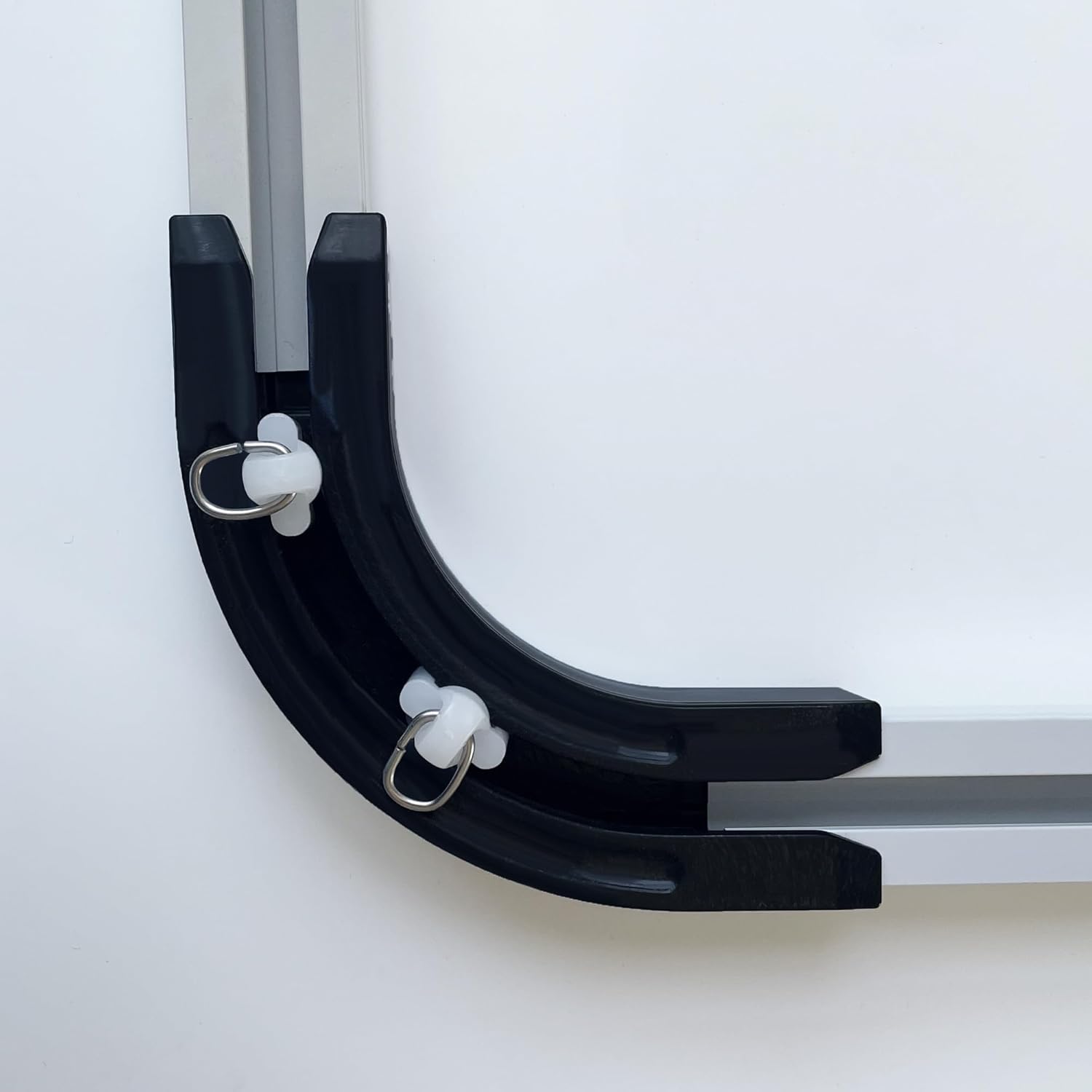 90° Curved Connectors for Track Curtains Ceiling Mount/Wall Mount, Ceiling Track for Curtains, Room Divider Curtains Tracks（Black 2PCS）. - Image 3