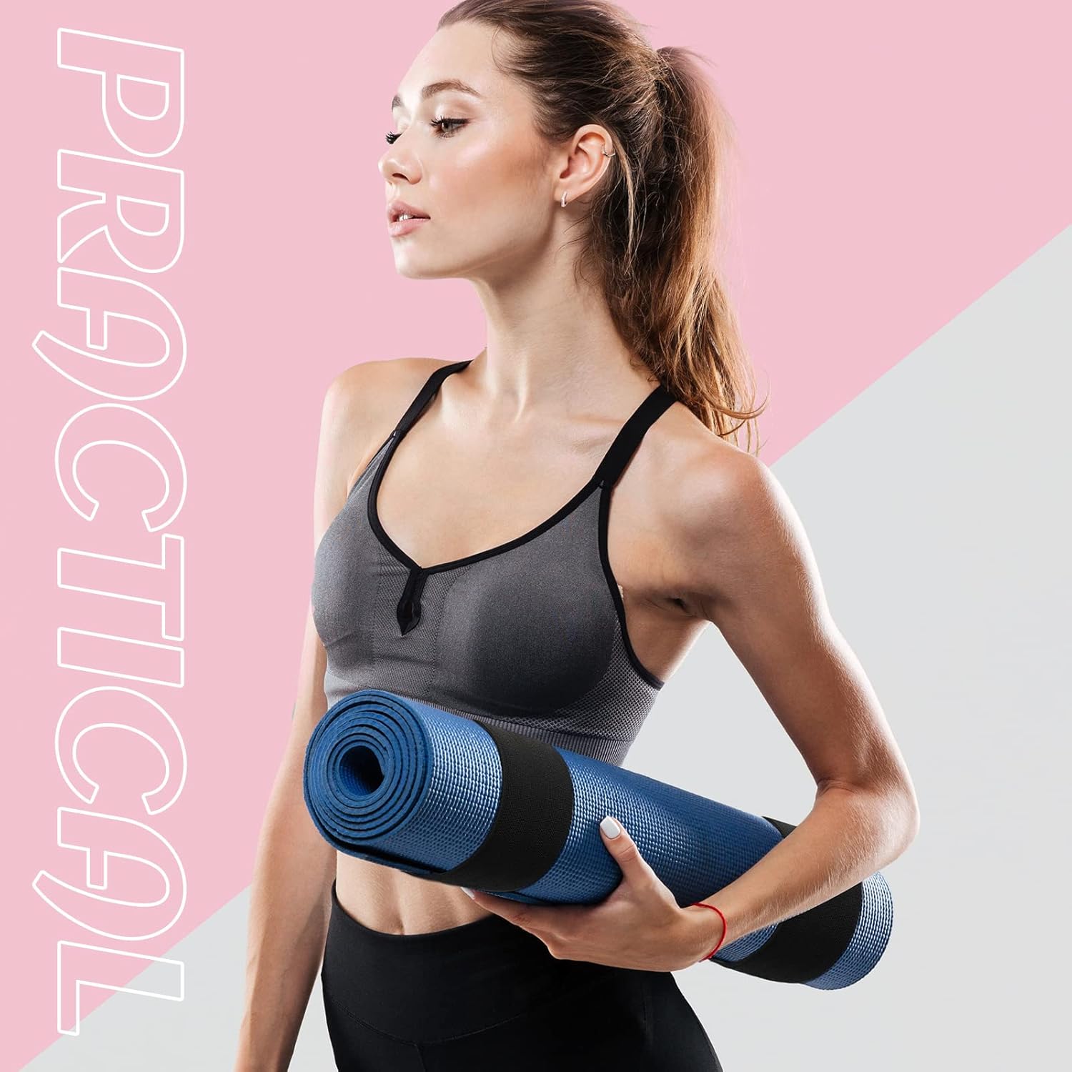 4 Pcs Nylon Yoga Mat Strap Stretchable Holder Straps Heavy Duty Bungee Straps Band Adjustable Carrying Strap for Exercise Workout Pilates Yoga Mat Storage Gym, Black - Image 7