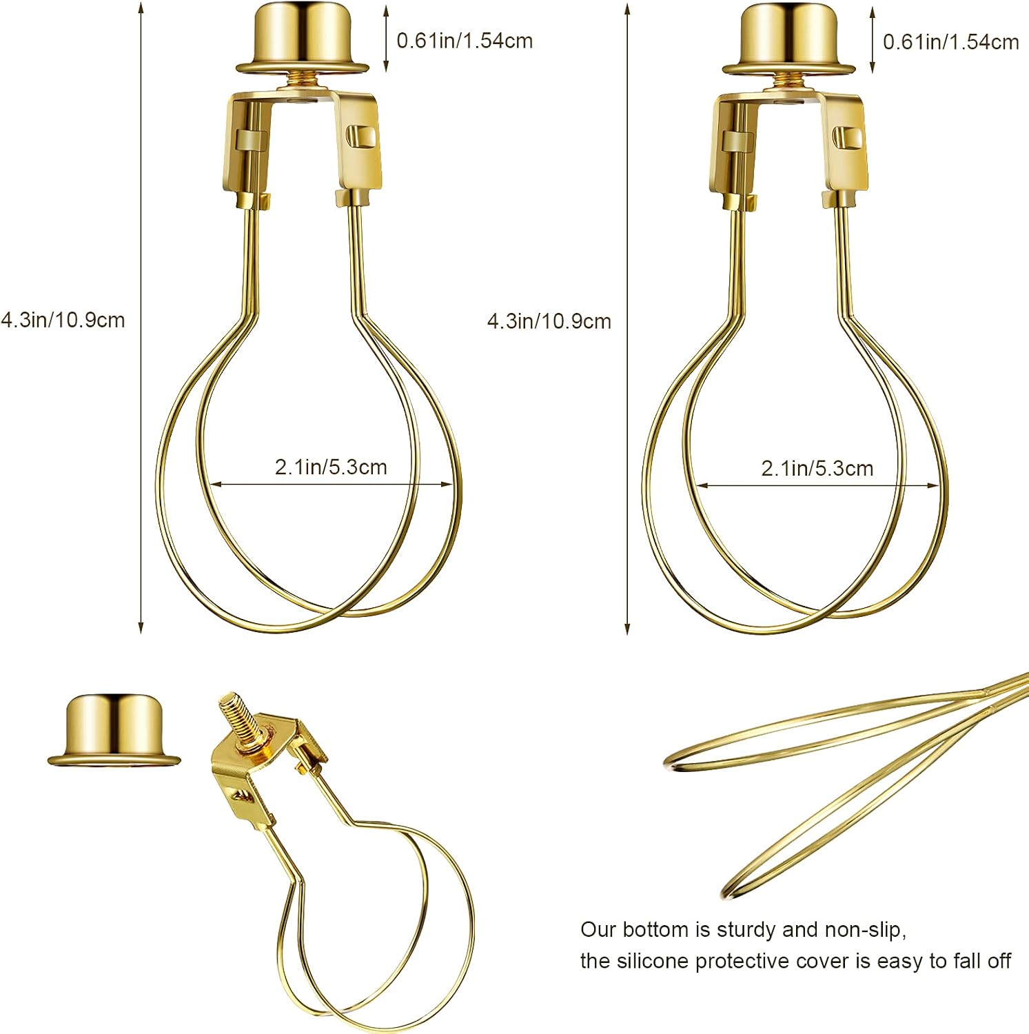 Bulb Lamp Shade Light Bulb Clip Adapter Includes Finial and Lampshade Levellers for Replacement - Image 2