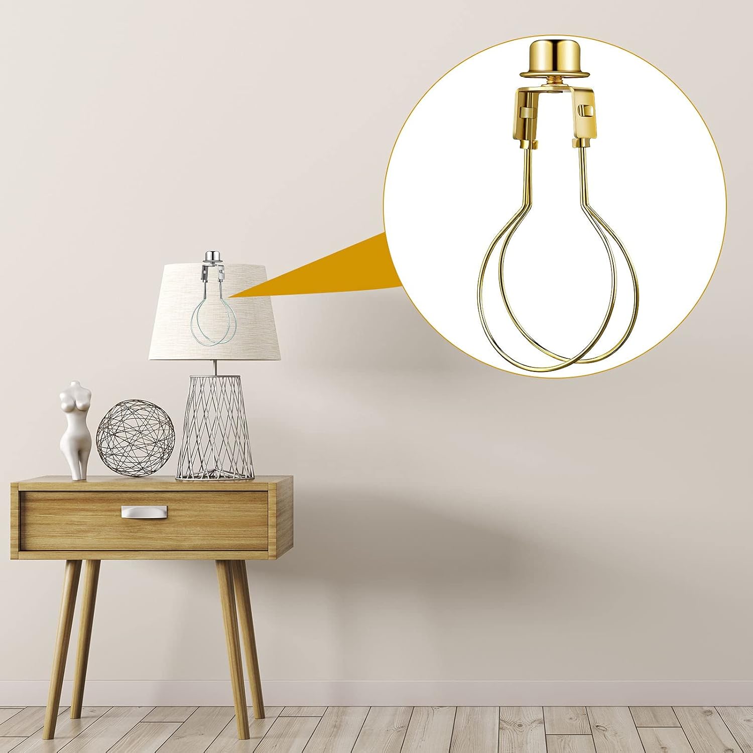 Bulb Lamp Shade Light Bulb Clip Adapter Includes Finial and Lampshade Levellers for Replacement - Image 3