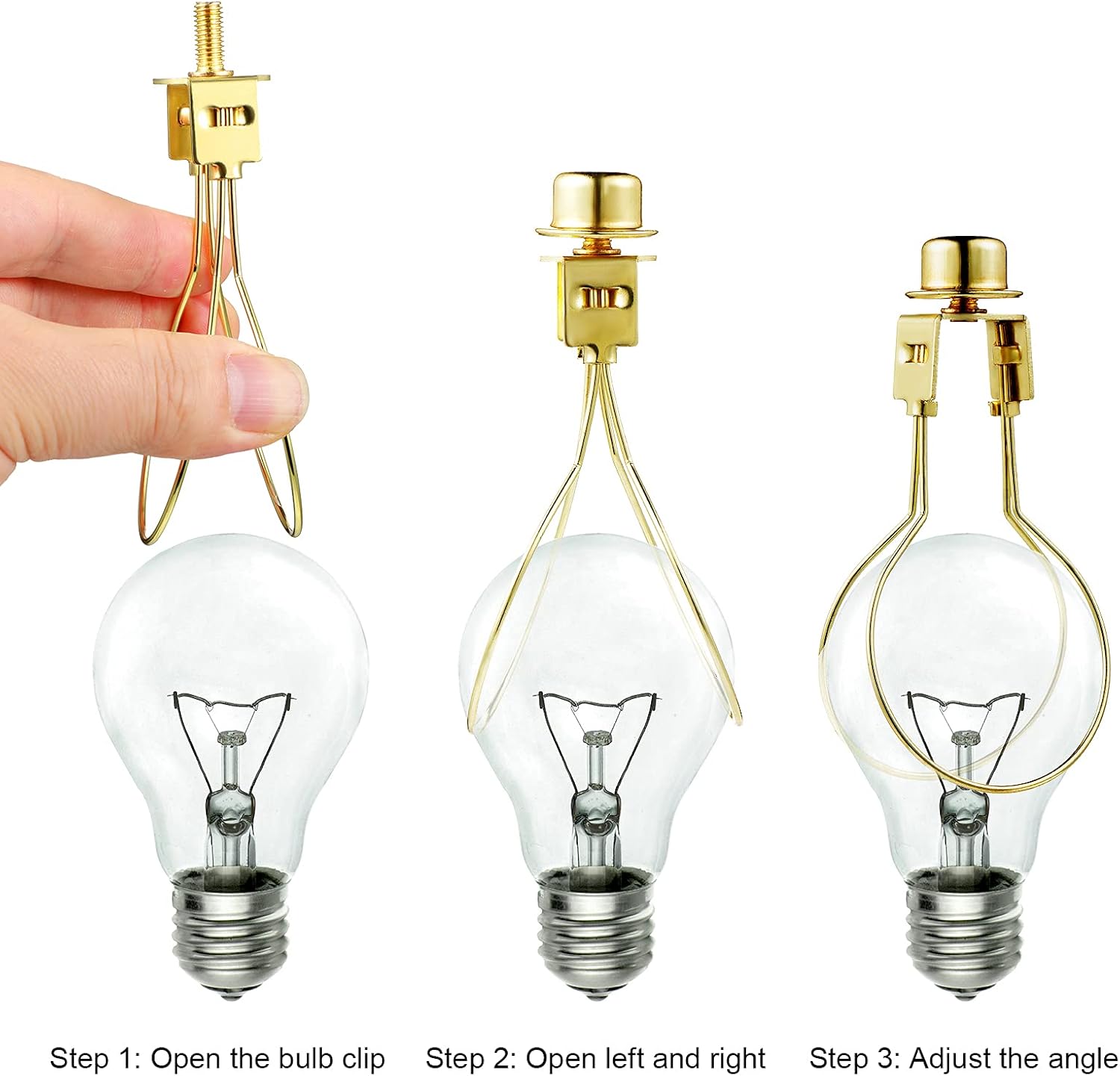 Bulb Lamp Shade Light Bulb Clip Adapter Includes Finial and Lampshade Levellers for Replacement - Image 4