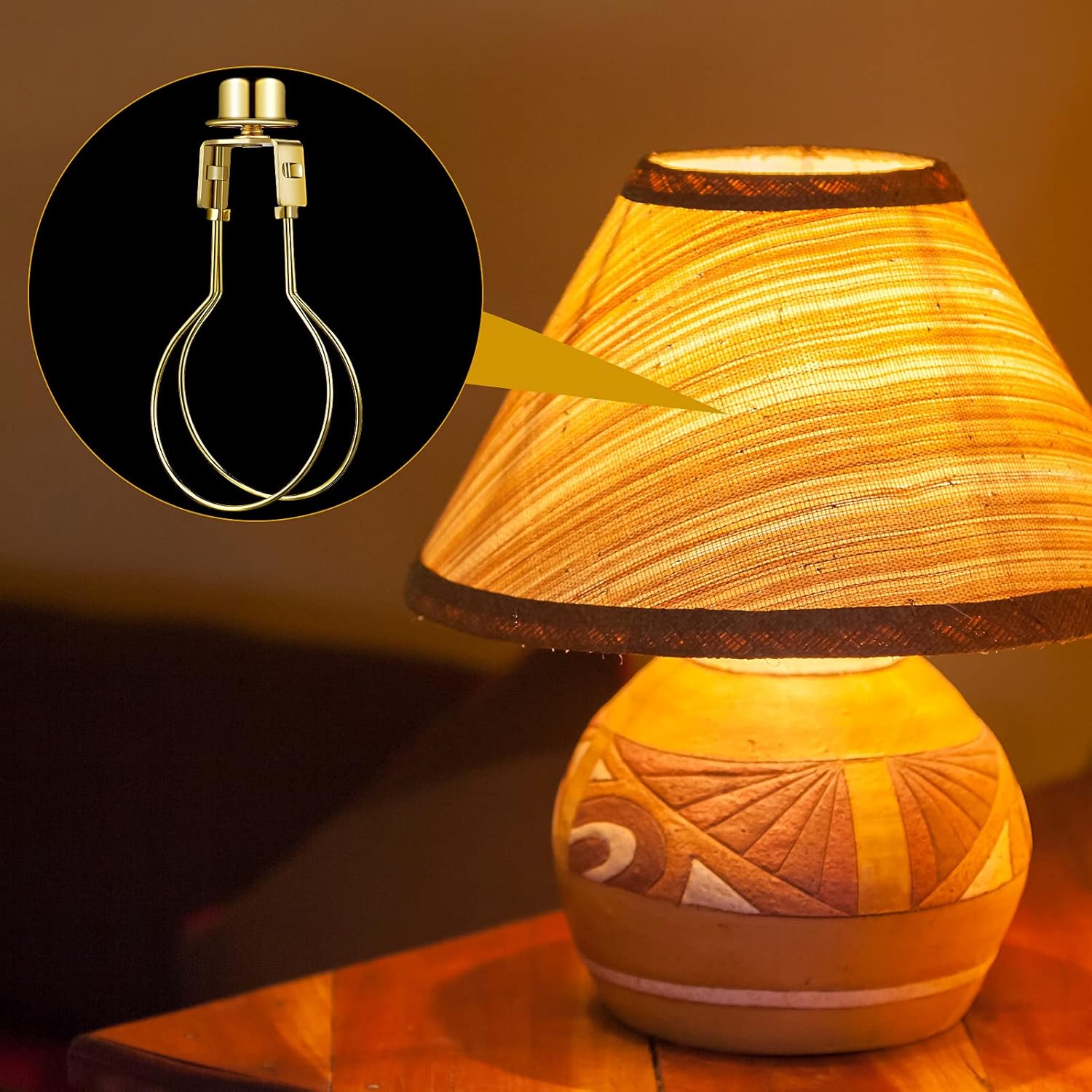 Bulb Lamp Shade Light Bulb Clip Adapter Includes Finial and Lampshade Levellers for Replacement - Image 5