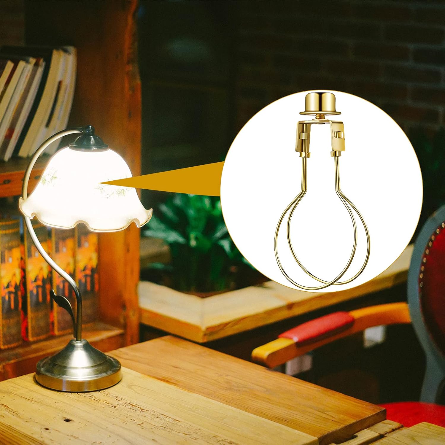 Bulb Lamp Shade Light Bulb Clip Adapter Includes Finial and Lampshade Levellers for Replacement - Image 6