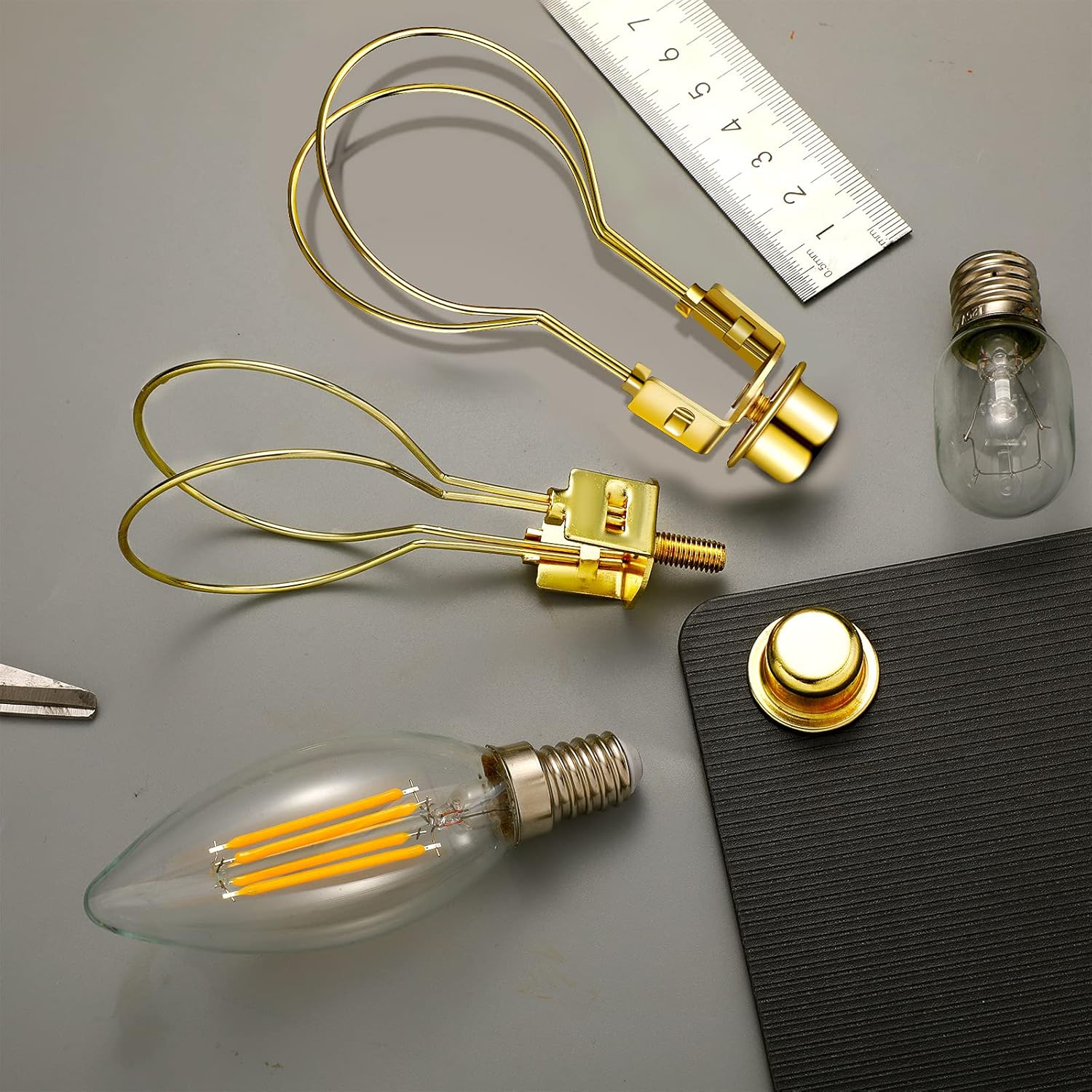 Bulb Lamp Shade Light Bulb Clip Adapter Includes Finial and Lampshade Levellers for Replacement - Image 7