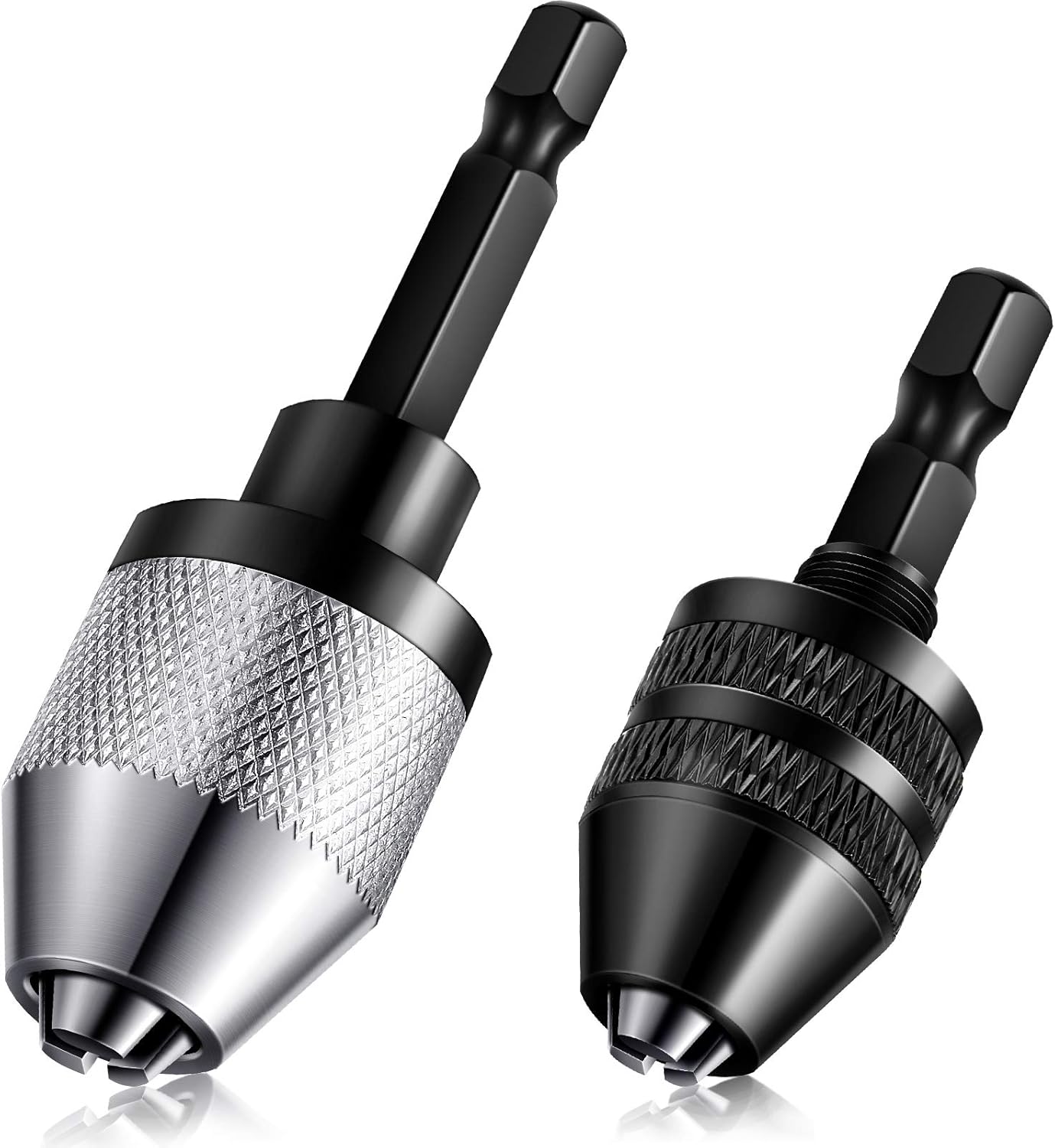Keyless Drill Chuck Bit 1/4 Inch Hex Shank Keyless Drill Chuck Fast Change Converter Extension Screwdriver Adapter in 0.3-6.5 Mm, 0.3-3.6 mm for Tool Attachment(2 Pieces) - Image 1