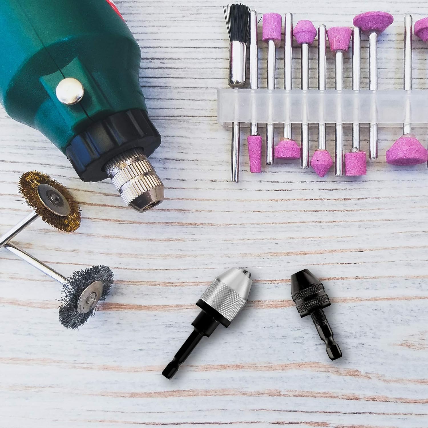 Keyless Drill Chuck Bit 1/4 Inch Hex Shank Keyless Drill Chuck Fast Change Converter Extension Screwdriver Adapter in 0.3-6.5 Mm, 0.3-3.6 mm for Tool Attachment(2 Pieces) - Image 4