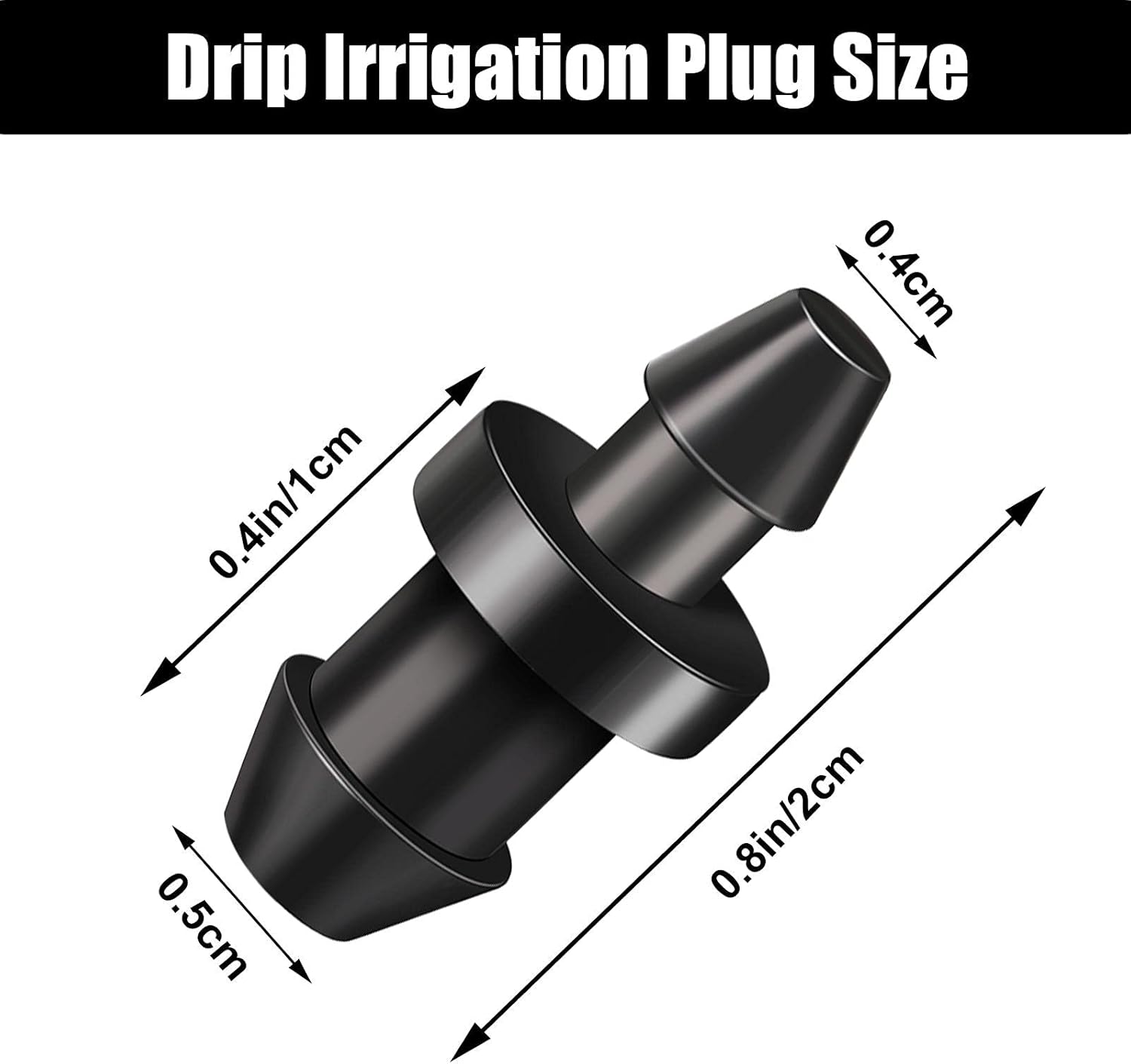Drip Irrigation Plugs 1/4 Inch Tube Closure Goof Hole Plugs Irrigation Stopper for Home Garden Lawn Supplies, Black(150 Pieces) - Image 2