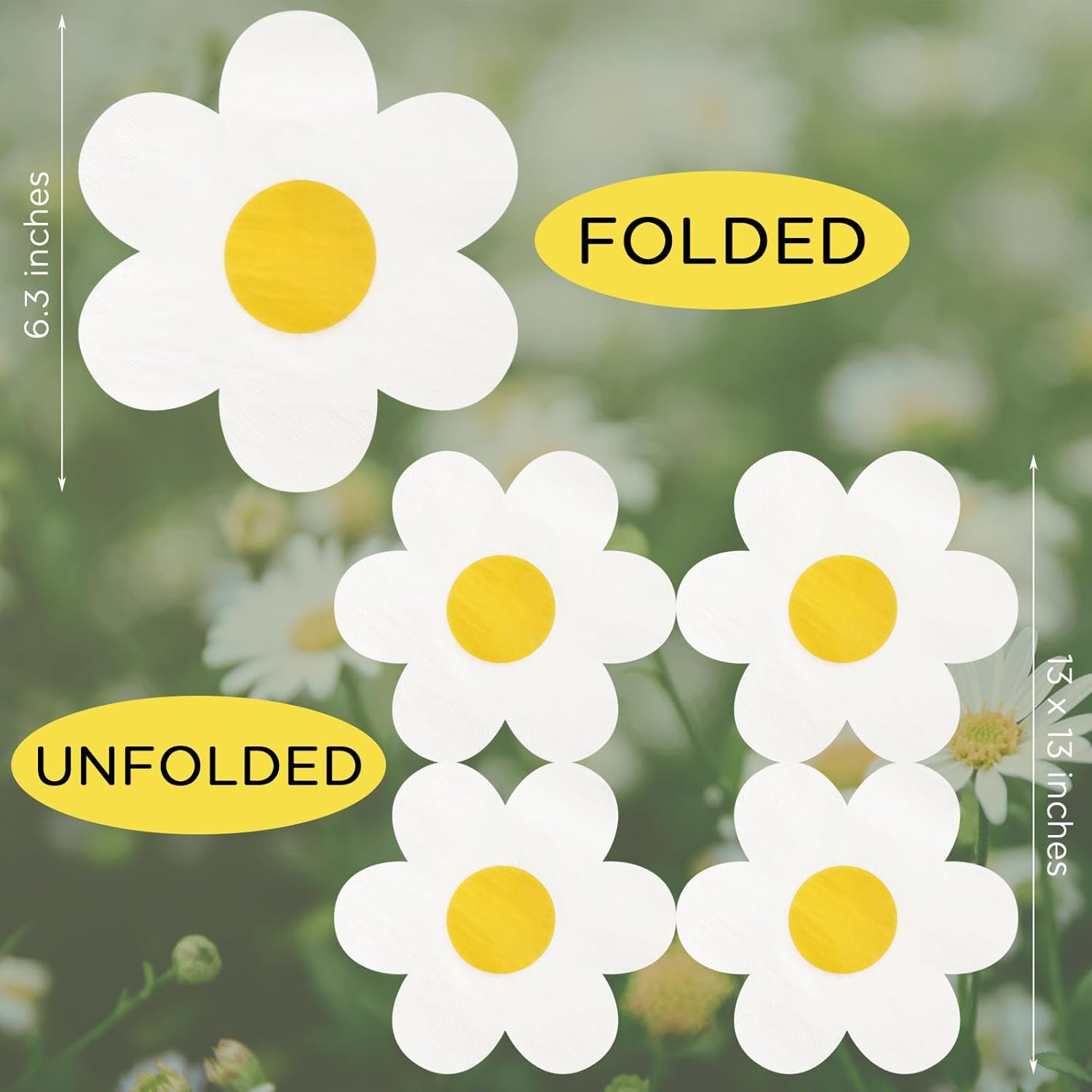 100 Pcs Groovy Boho Daisy Paper Napkins Hippie Flower Disposable Cocktail Lunch Dinner Napkins for Tableware Birthday Wedding Baby Shower Party Supplies Pink Orange Table Decorations - Image 2