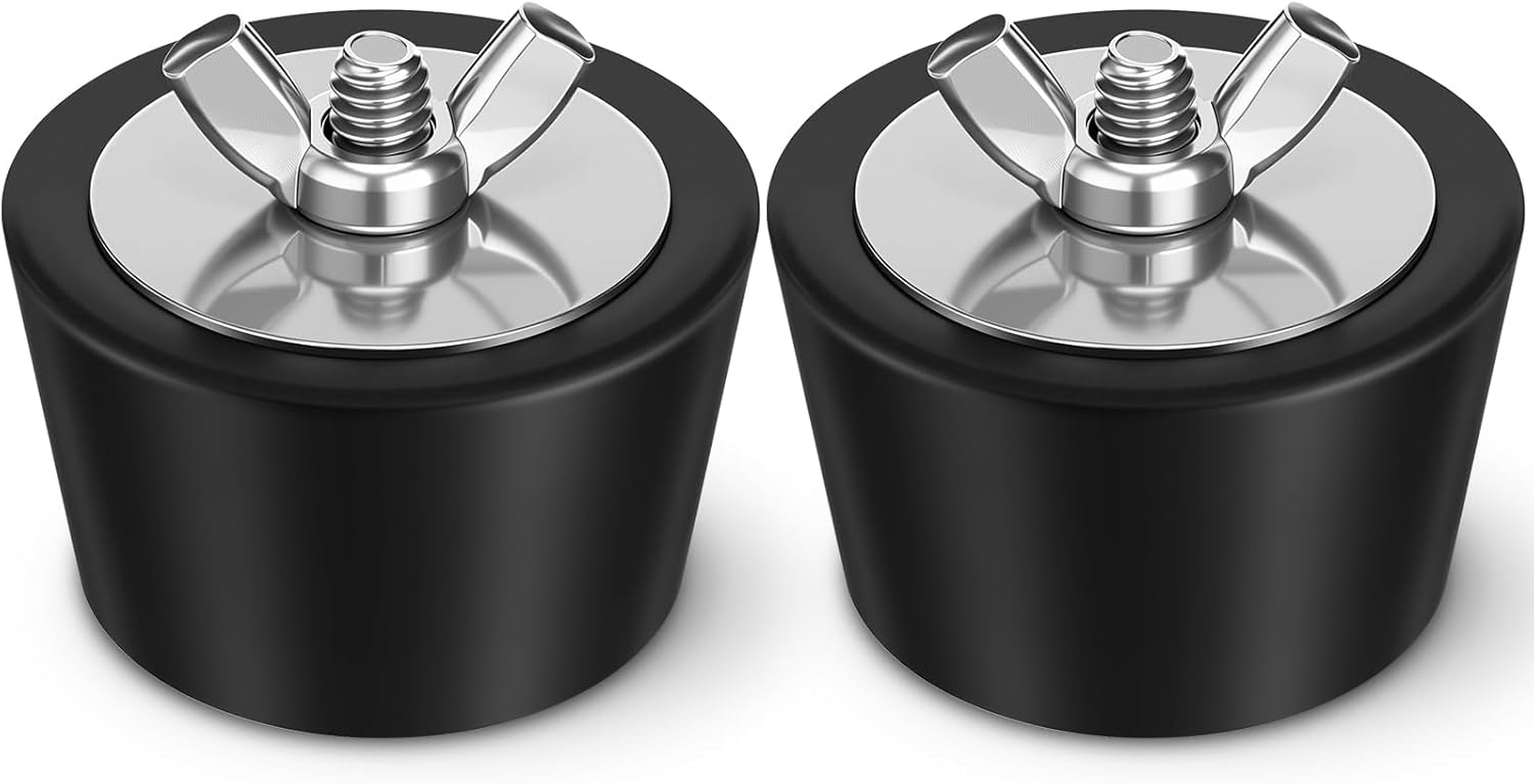 2 Pcs 1.5 to 1.75 Inch Pool Winterizing Plugs PVC/Steel Pipe Plugs Rubber Hole Stoppers for Swimming Pool Return Skimmer Winter Expansion with SS Screw Stainless Steel Bolt Heavy Duty Rubber - Image 1