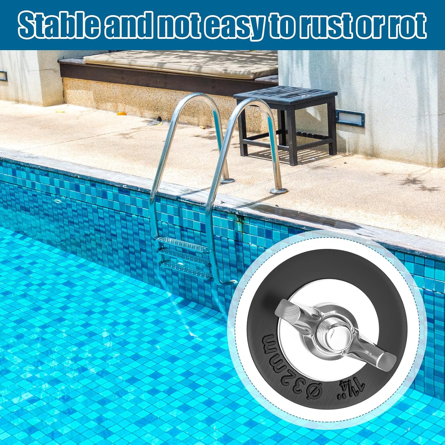 2 Pcs 1.5 to 1.75 Inch Pool Winterizing Plugs PVC/Steel Pipe Plugs Rubber Hole Stoppers for Swimming Pool Return Skimmer Winter Expansion with SS Screw Stainless Steel Bolt Heavy Duty Rubber - Image 4