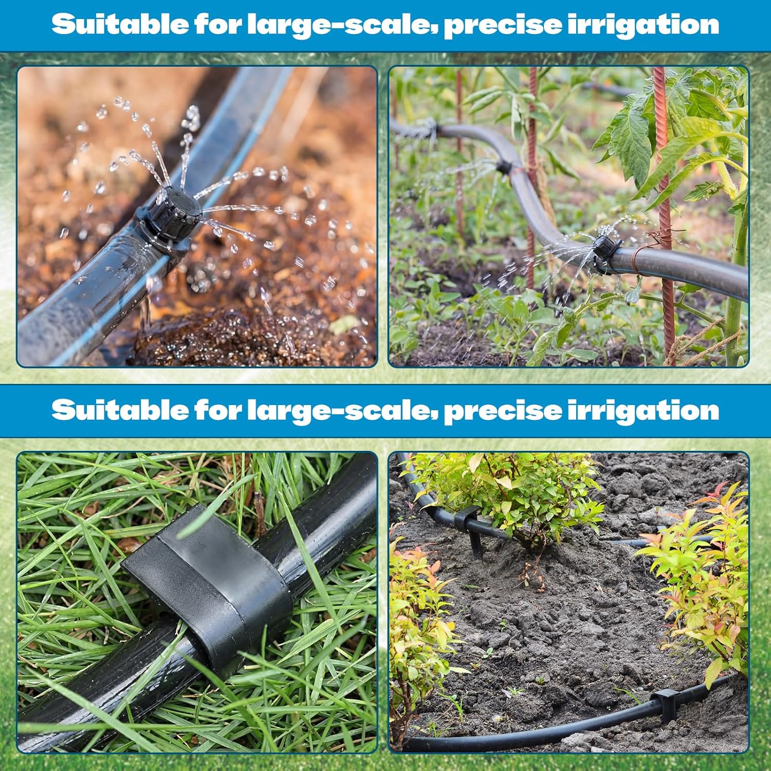 30 Pack 1/2 Inch Irrigation Tubing Hold Down Anchor Stakes, 0.87 x 4.33 Inch Drip Tubing Stakes with 50 Pcs 1/4