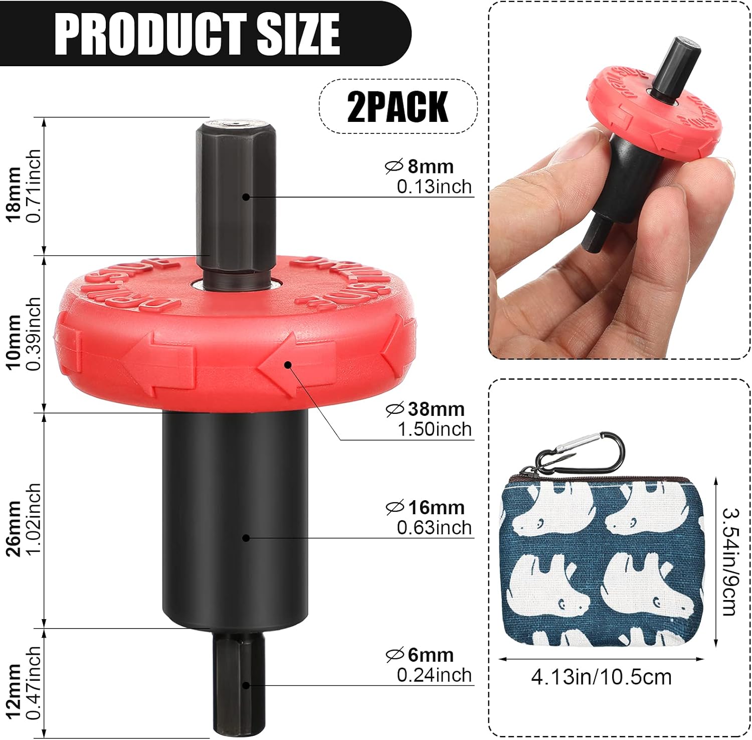 2 Pieces Electric Start Drill Bit Adapter, Engine Speed Starter Drill Bit Adapter with 2 Storage Bag for Trimmer, Garden Cultivator, Leaf Blower, Handheld Equipment - Image 2