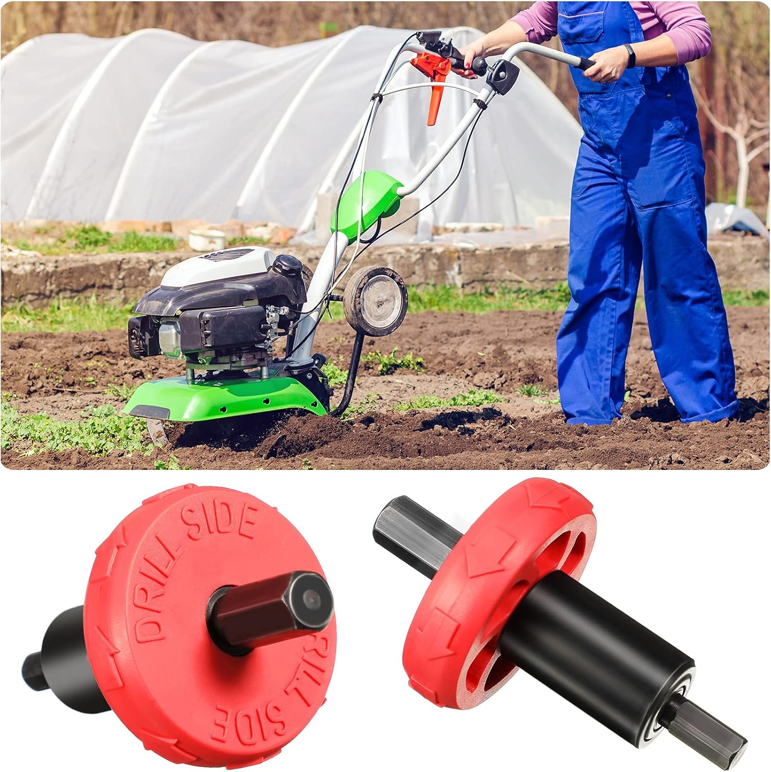 2 Pieces Electric Start Drill Bit Adapter, Engine Speed Starter Drill Bit Adapter with 2 Storage Bag for Trimmer, Garden Cultivator, Leaf Blower, Handheld Equipment - Image 4