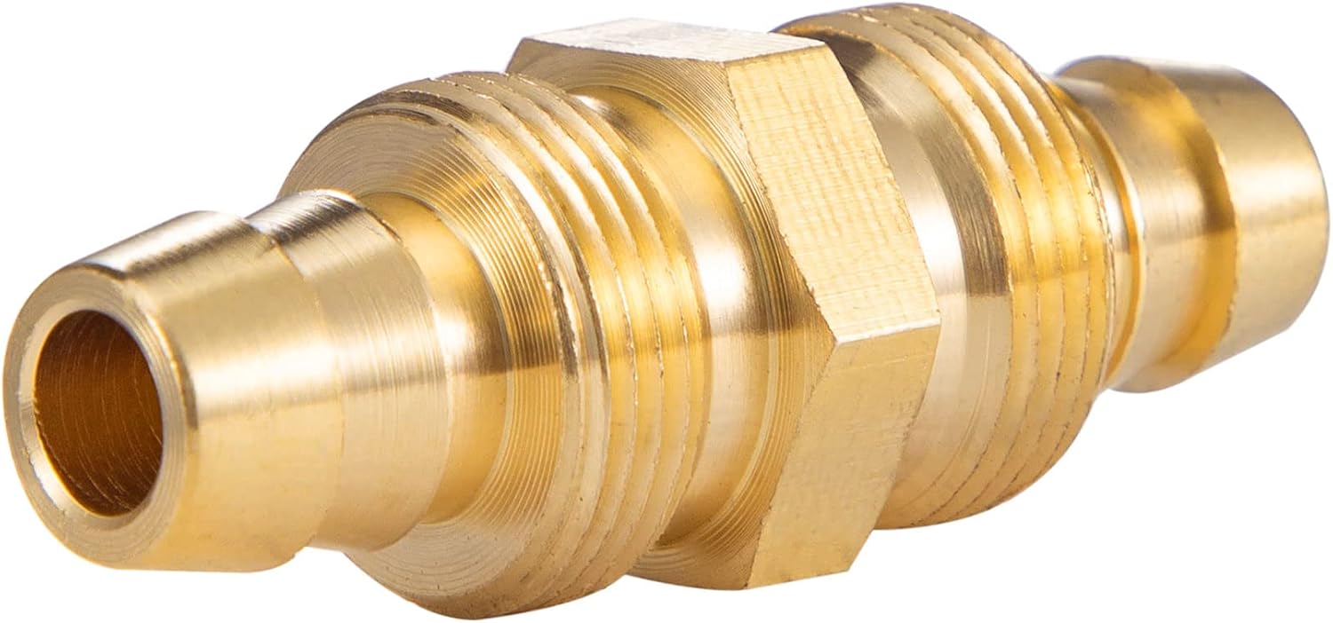 4PCS Soild Brass Air Reusable Hose Splicer For 1/4-Inch ID Hose,1/4