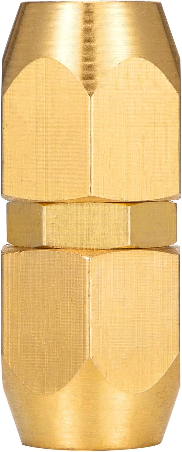 4PCS Soild Brass Air Reusable Hose Splicer For 1/4-Inch ID Hose,1/4