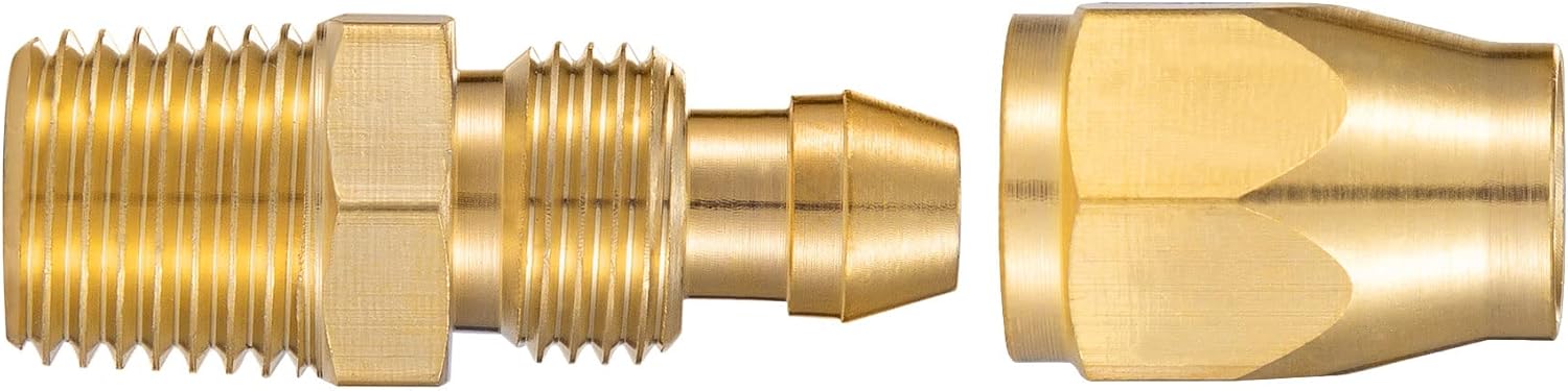 Premium Solid Brass 4PCS Reusable Replacement Fitting For 1/4-Inch ID Hose,1/4-Inch NPT Rigid - Image 3