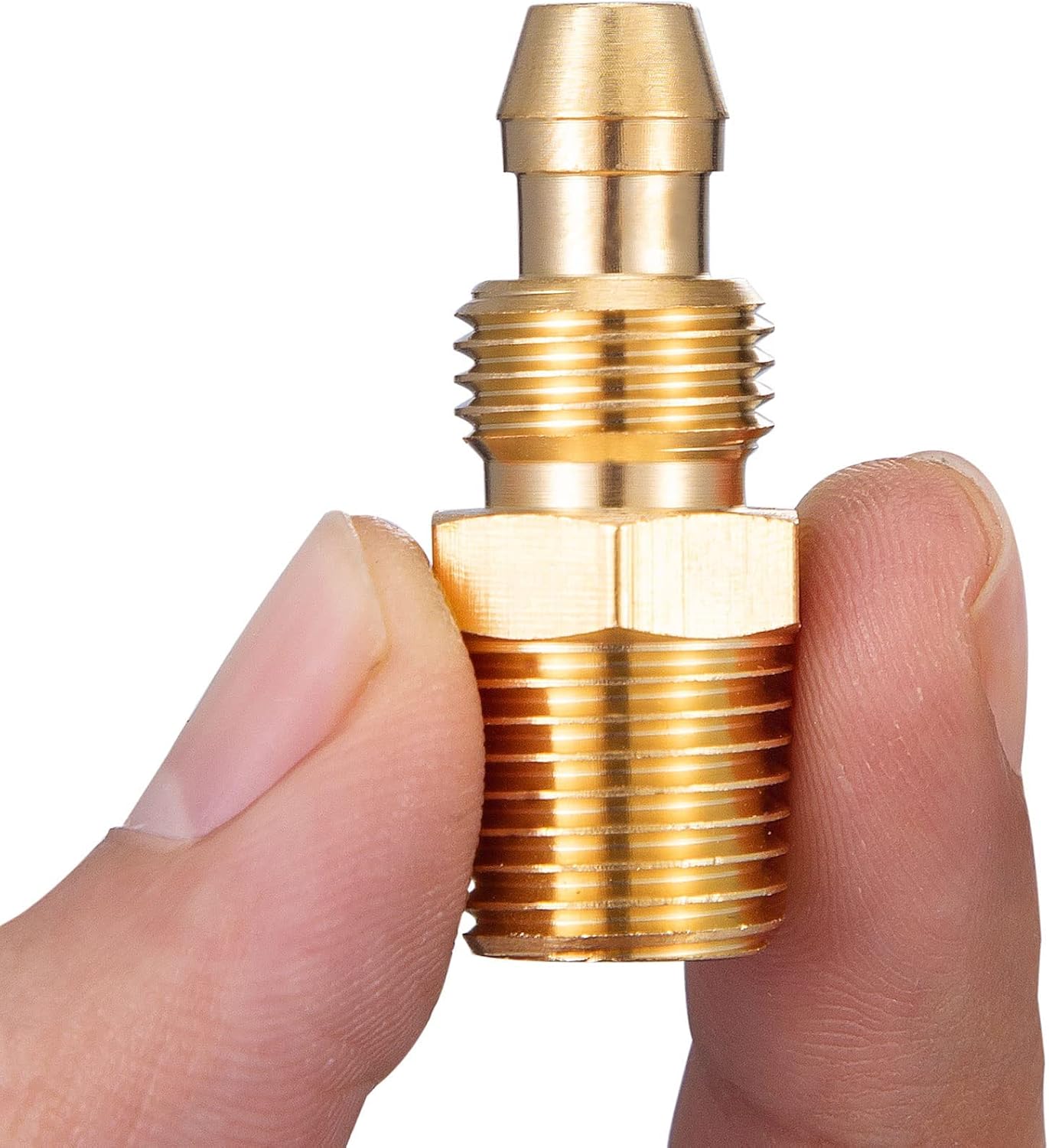 Premium Solid Brass 4PCS Reusable Replacement Fitting For 1/4-Inch ID Hose,1/4-Inch NPT Rigid - Image 4