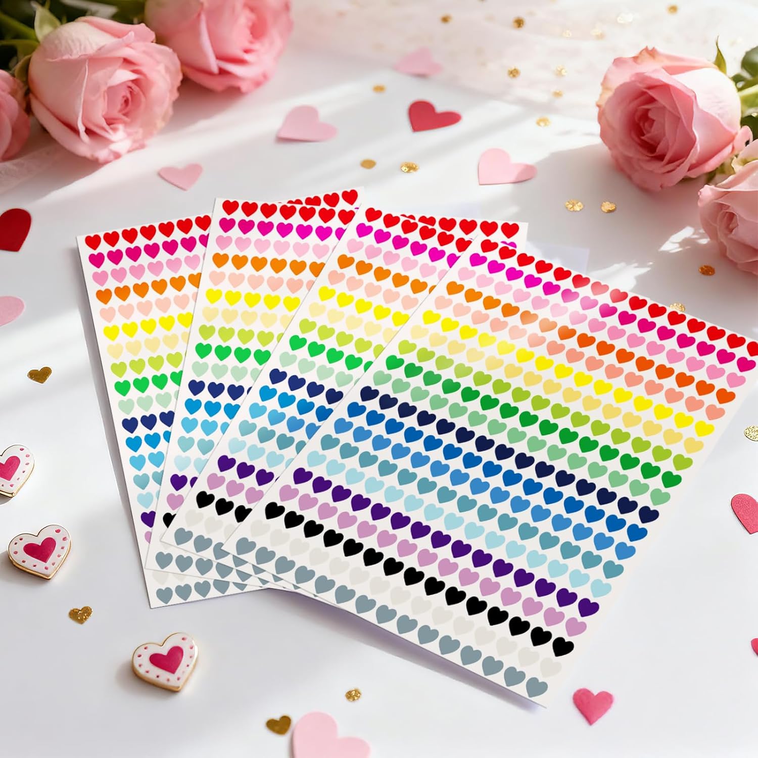 6000Pcs Heart Stickers - 1/2Inch Tiny Mini Small Heart Shape Sticker for Teen Adult Happy Valentines Day Hearts Stickers Self Adhesive Love Sticker for Envelope Seal Card Crafts Gift Packaging - Image 3