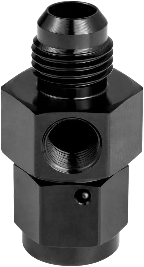 6AN Male Flare to -6 Female Swivel with 1/8 NPT Gauge Port Fuel Pressure Take Off Fitting Adapter Aluminum - Image 5