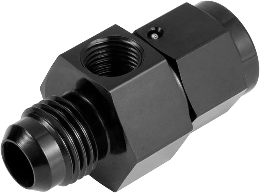 6AN Male Flare to -6 Female Swivel with 1/8 NPT Gauge Port Fuel Pressure Take Off Fitting Adapter Aluminum - Image 6