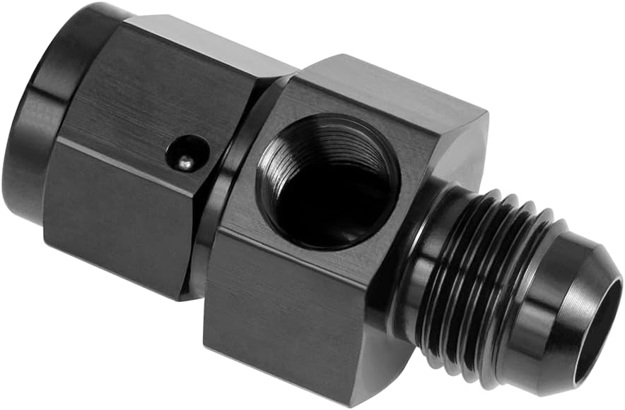 6AN Male Flare to -6 Female Swivel with 1/8 NPT Gauge Port Fuel Pressure Take Off Fitting Adapter Aluminum - Image 7