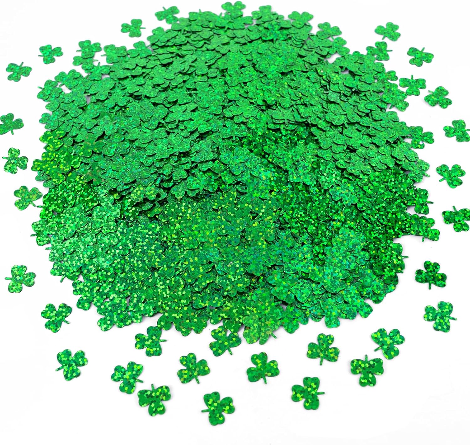 St.Patrick's Day Confetti - 3000Pcs Glitter Green Shamrock Confetti St.Patrick's Day Party Favor Decoration Lucky Clover Irish Table Scatter Confetto for Sanit Patricks Day Decor(105G) - Image 1