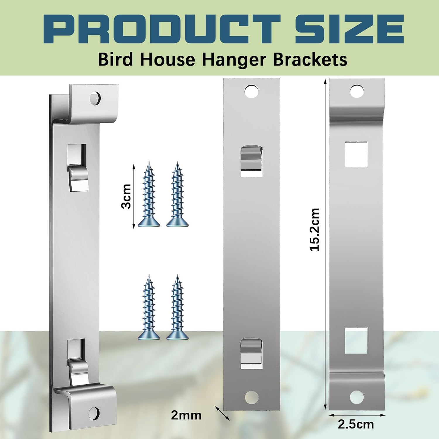 2 Sets Bird House Hanger Bracket Stable Rust Proof Galvanized Steel Mounting Bracket for Securing Bird Houses Nesting Boxes Feeders, Quickly Remove for Cleaning (Silver) - Image 2