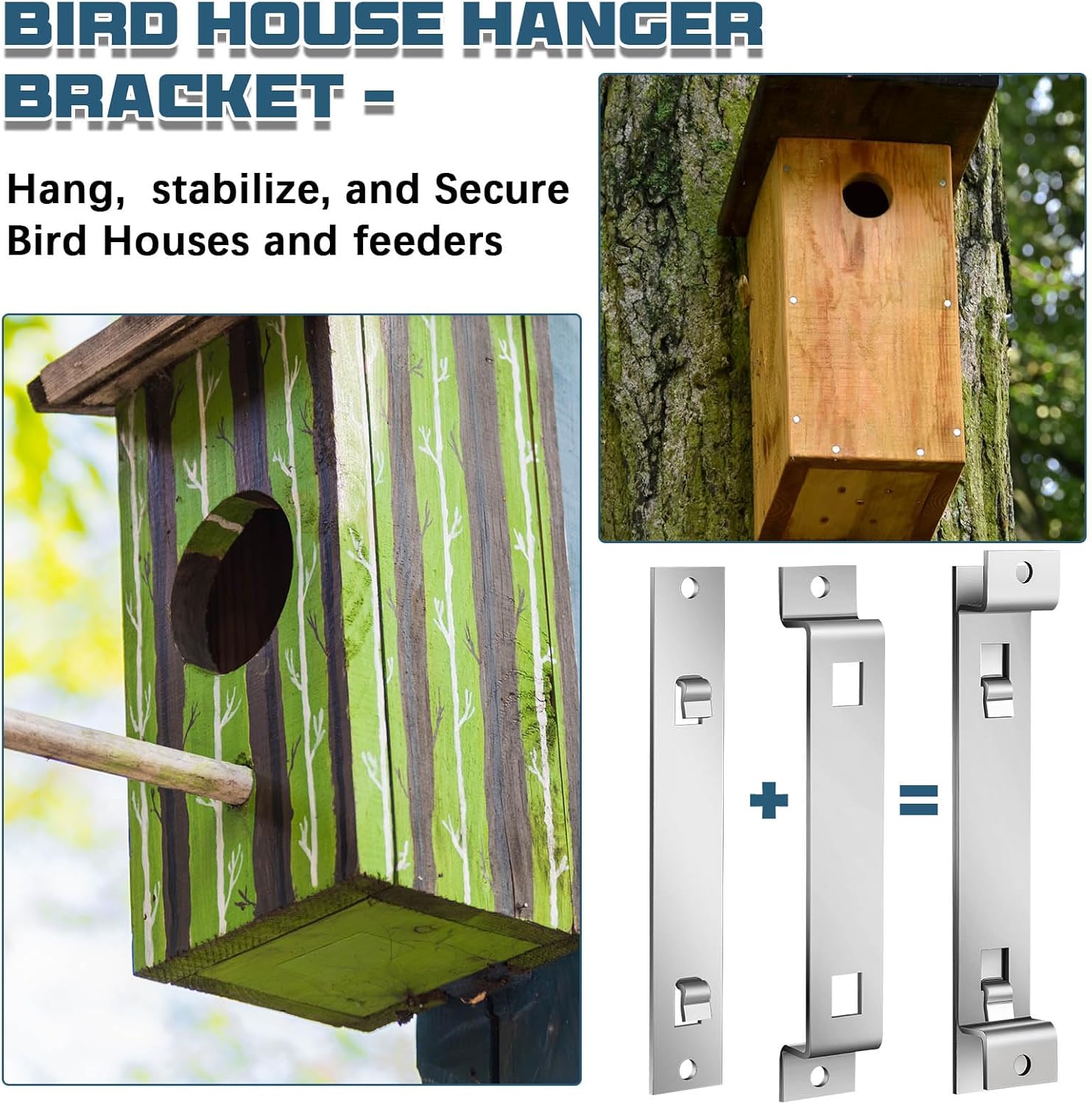 2 Sets Bird House Hanger Bracket Stable Rust Proof Galvanized Steel Mounting Bracket for Securing Bird Houses Nesting Boxes Feeders, Quickly Remove for Cleaning (Silver) - Image 5