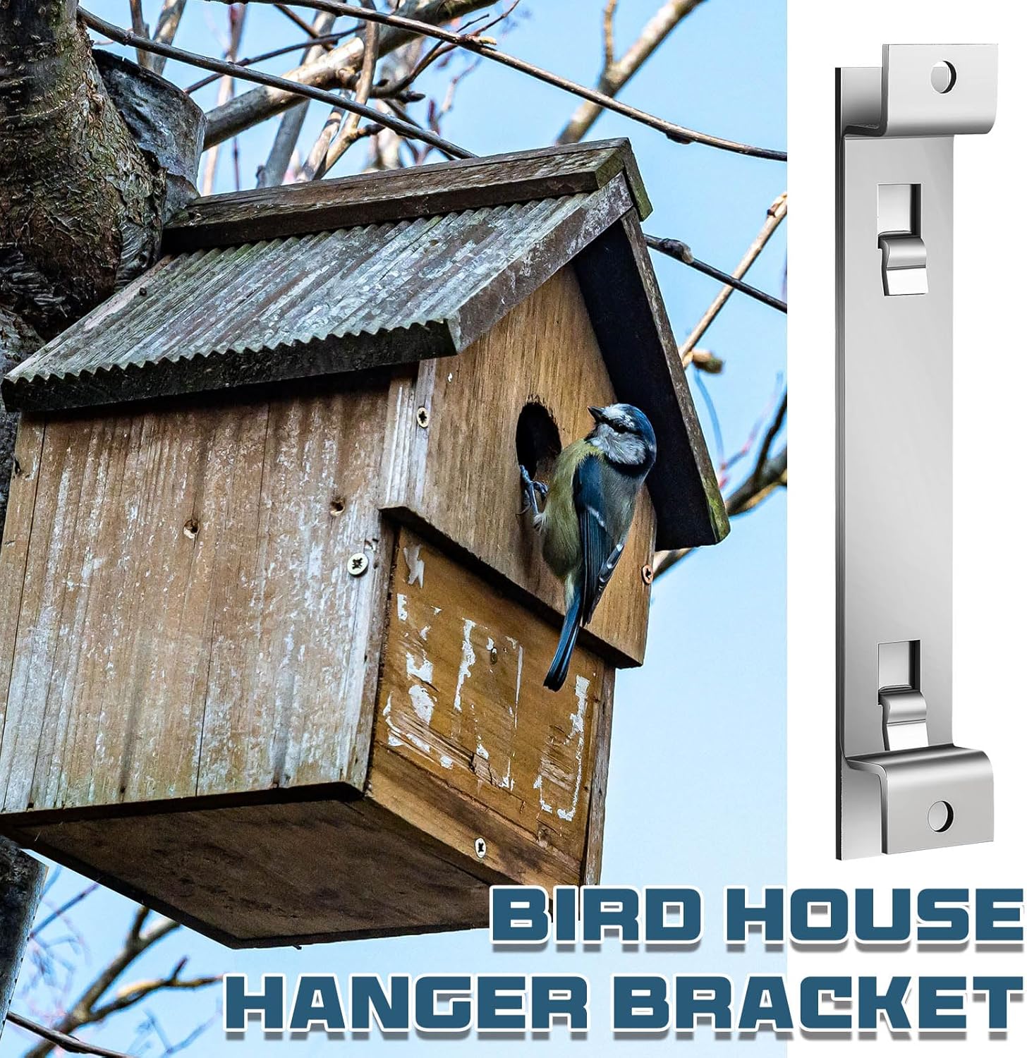 2 Sets Bird House Hanger Bracket Stable Rust Proof Galvanized Steel Mounting Bracket for Securing Bird Houses Nesting Boxes Feeders, Quickly Remove for Cleaning (Silver) - Image 6