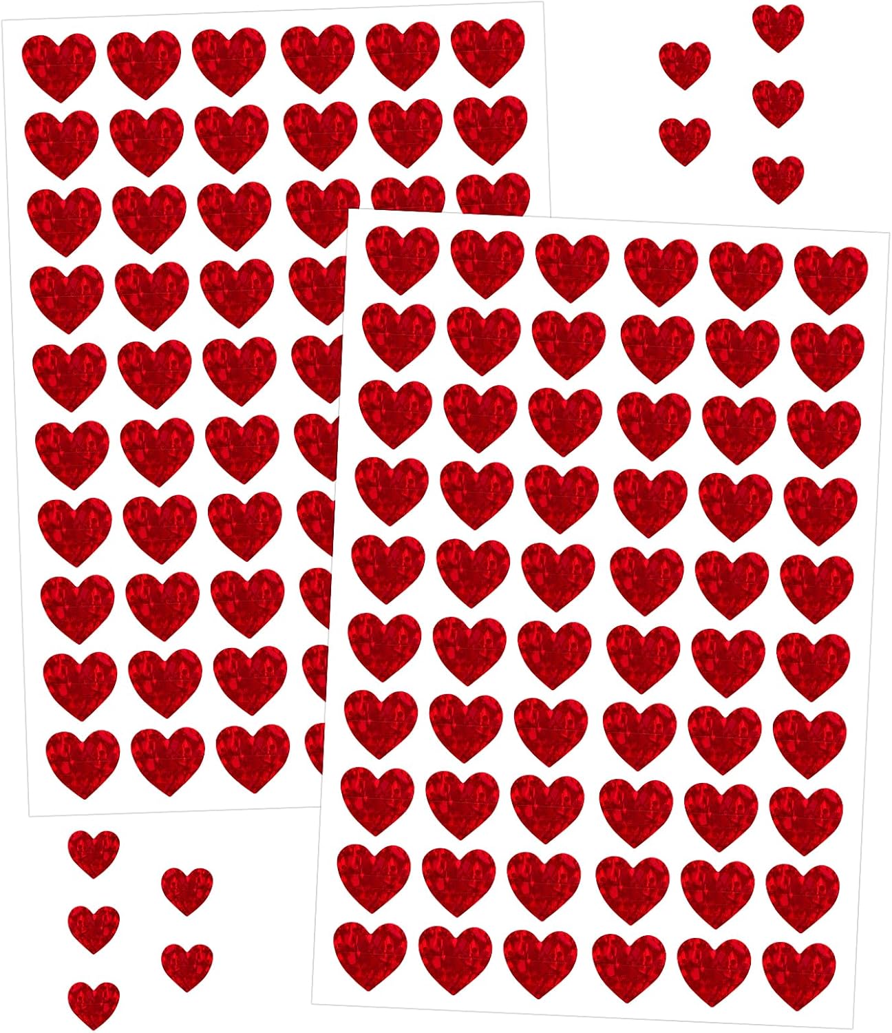 3000Pcs Heart Stickers - 1/2Inch Holographic Red Heart Stickers Tiny Mini Small Heart Shape Sticker Self Adhesive Happy Valentines Day Heart Love Sticker for Envelope Card Crafts Gift Wrapping - Image 1