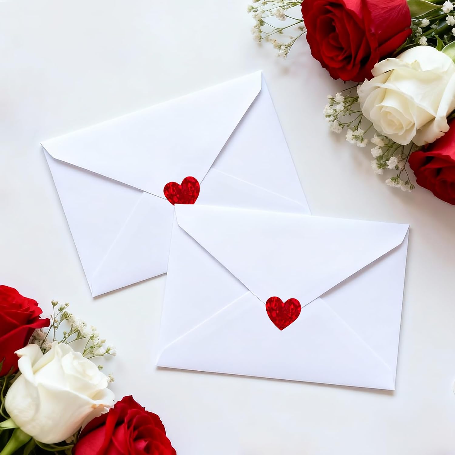 3000Pcs Heart Stickers - 1/2Inch Holographic Red Heart Stickers Tiny Mini Small Heart Shape Sticker Self Adhesive Happy Valentines Day Heart Love Sticker for Envelope Card Crafts Gift Wrapping - Image 6