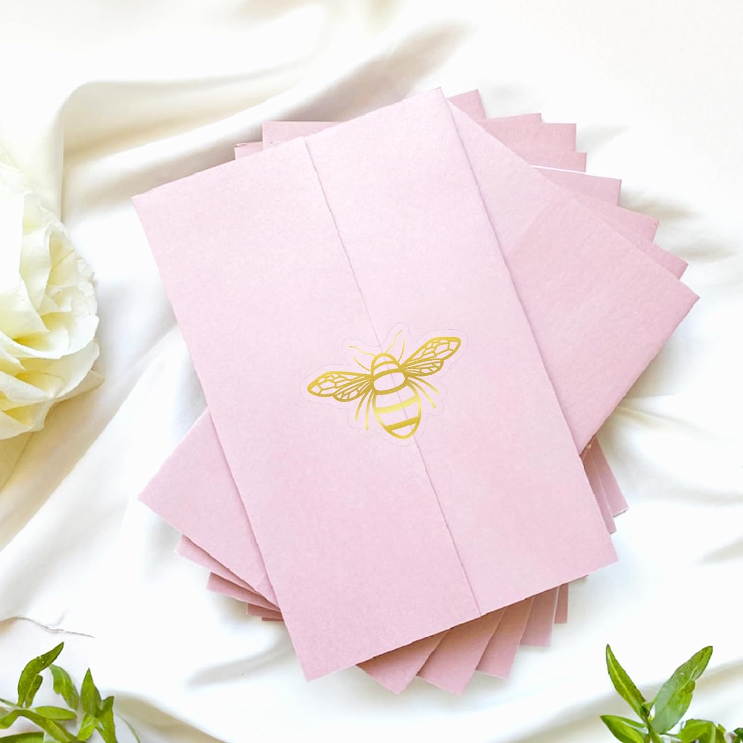 480Pcs Bee Stickers - Gold Foil Envelope Seal Label Sticker Queen Bee Decals Stickers Self Adhesive Clear Bee Spring Summer Stickers for Gift Card Craft Baby Shower Birthday Party Favors - Image 6