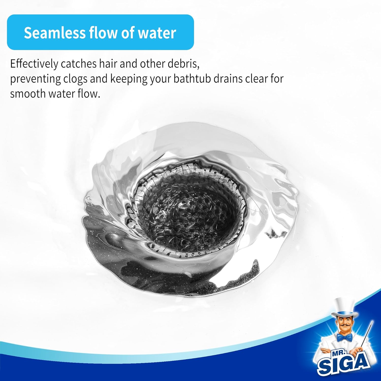 Bathtub Drain Strainer, Stainless Steel Shower Bathtub Drain Hair Catcher, Bathroom Sink Drain Strainer, 3 Pack - Image 4