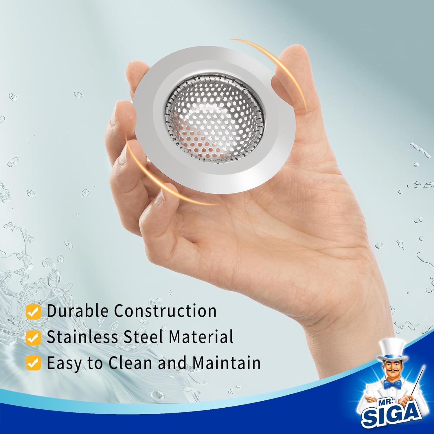 Bathtub Drain Strainer, Stainless Steel Shower Bathtub Drain Hair Catcher, Bathroom Sink Drain Strainer, 3 Pack - Image 7
