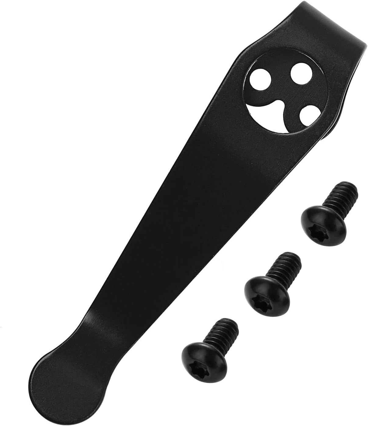 Titanium Deep Carry Pocket Clip for Spyderco Para 3, Paramilitary 2 and More Models Knives, Premium Custom-made Pocket Clip with 3 Pieces Screws, Black - Image 1