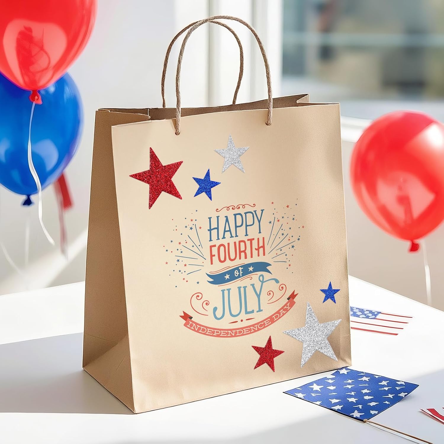 360Pcs Star Stickers - Red Blue Silver USA Patriotic Star Stickers Self Adhesive 4th of July Sticker Glitter Foam Stars Shaped Sticker for Kids Reward Art Craft Memorial Independence Day Decor - Image 6