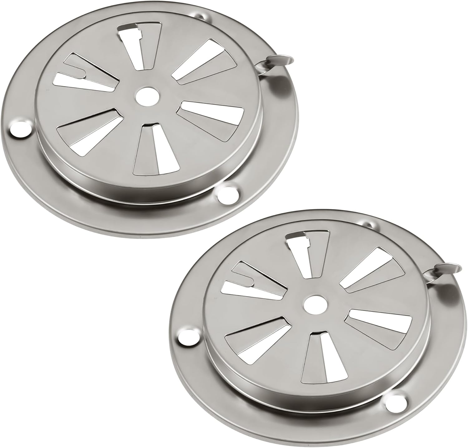 Stainless Steel BBQ Smoker Air Vent - Adjustable Grill Damper for Controlling Airflow - Replacement Parts for Grill and Smoker Vents - 2 Packs - Image 1