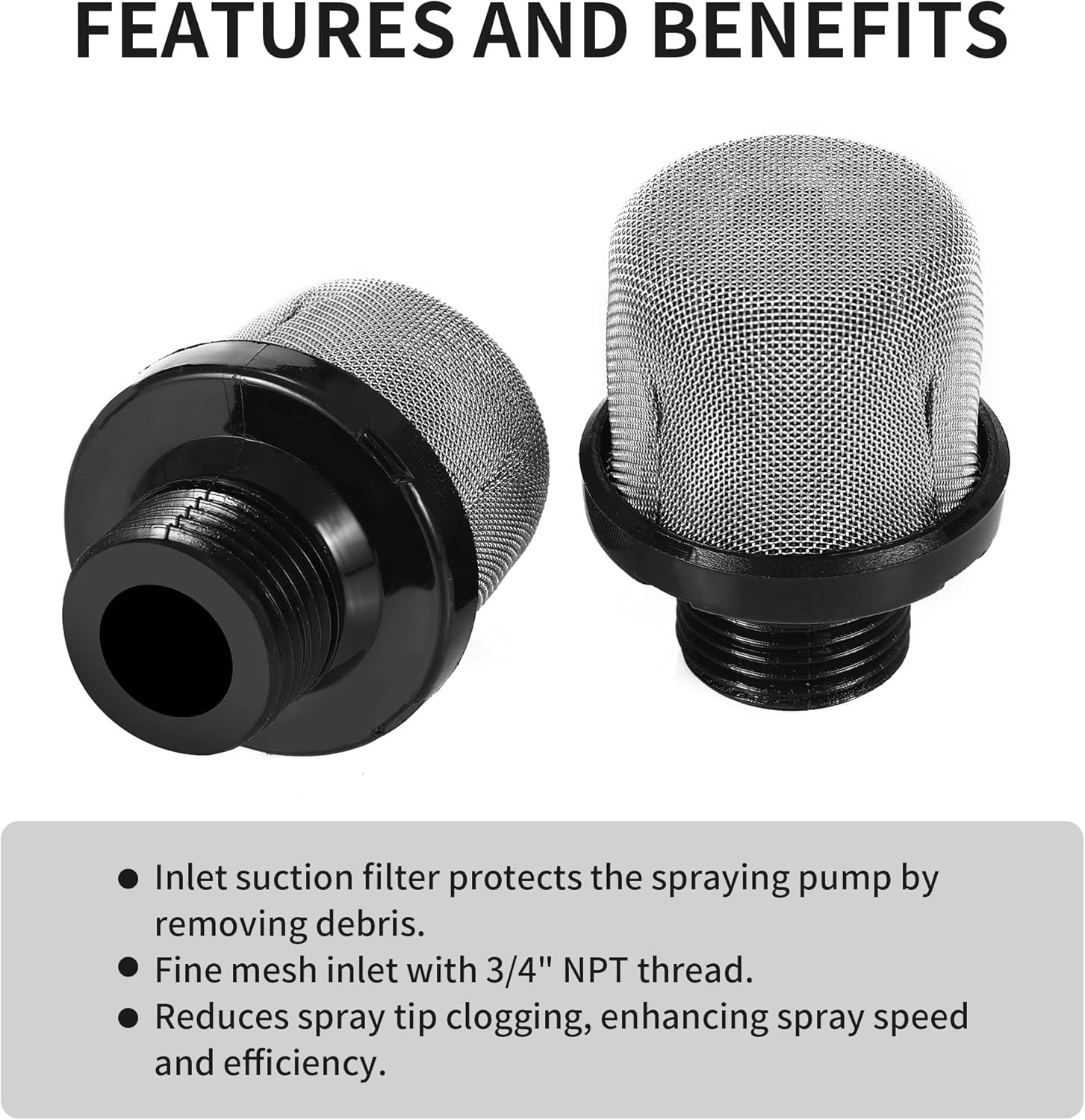 4 Packs 288716 Airless Paint Sprayer Inlet Suction Strainer, 3/4 Inch Thread, Compatible with Magnum X5 LTS15 X7 LTS17 ProX7 ProX17 ProX9 ProX19, Replaces 243-082, 243082, 195697 - Image 4