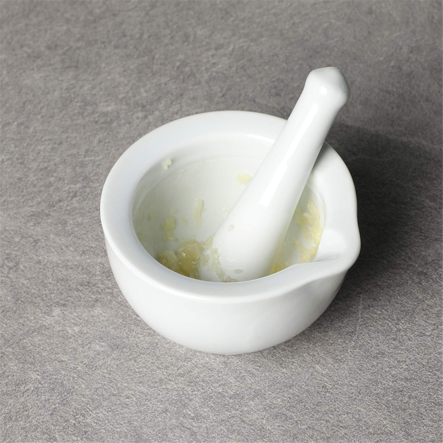 Porcelain Small Mortar and Pestle, Ceramic Herb Grinder Pill Crusher Set, 3.3 inch White - Image 7