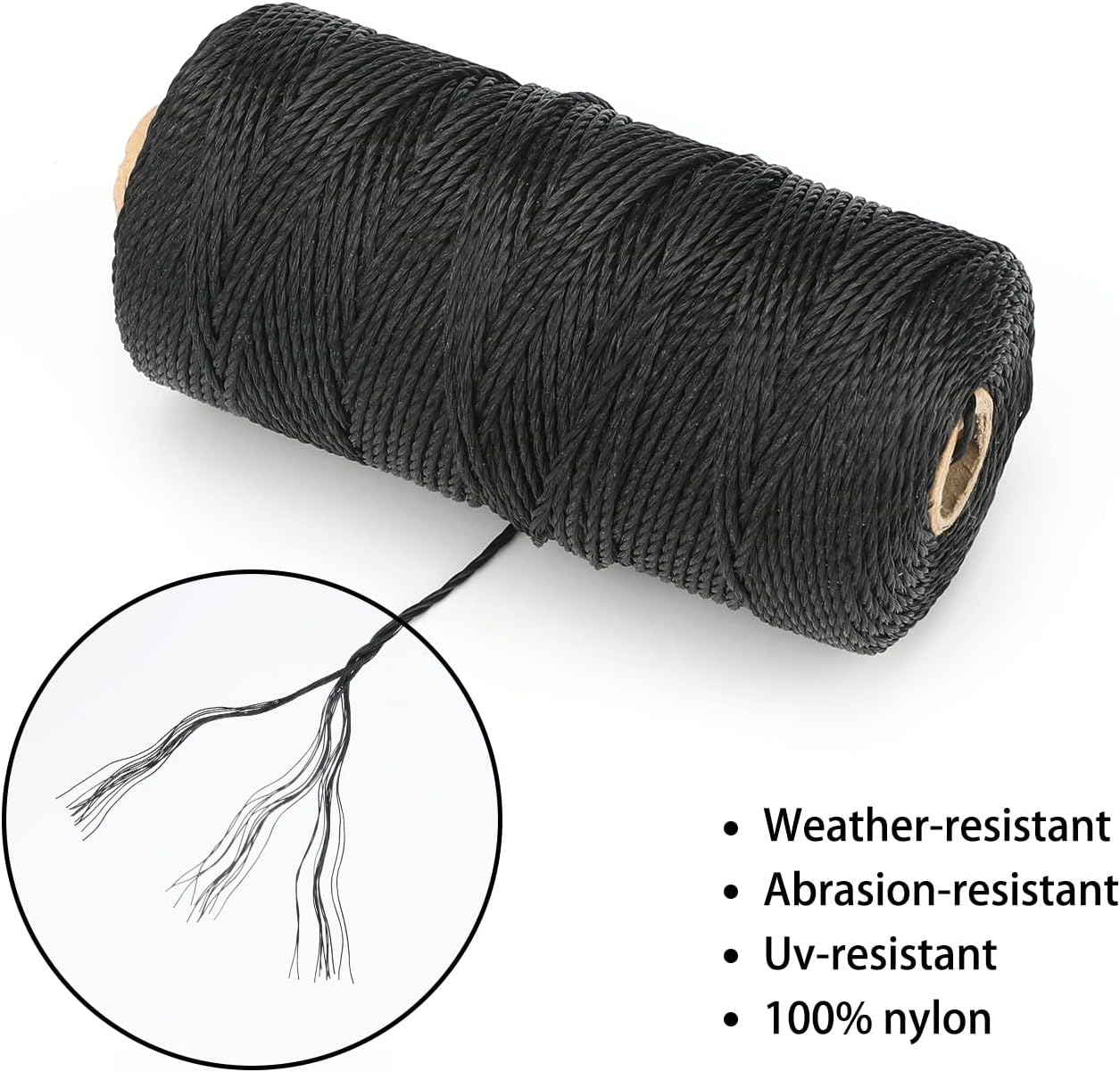 426 Feet Black Nylon Twine #36 Mason Nylon String Line, Gardening Nylon String, Durable Twisted Construction String Building Line for Climbing Plants, Gardening, Crafting - Image 3