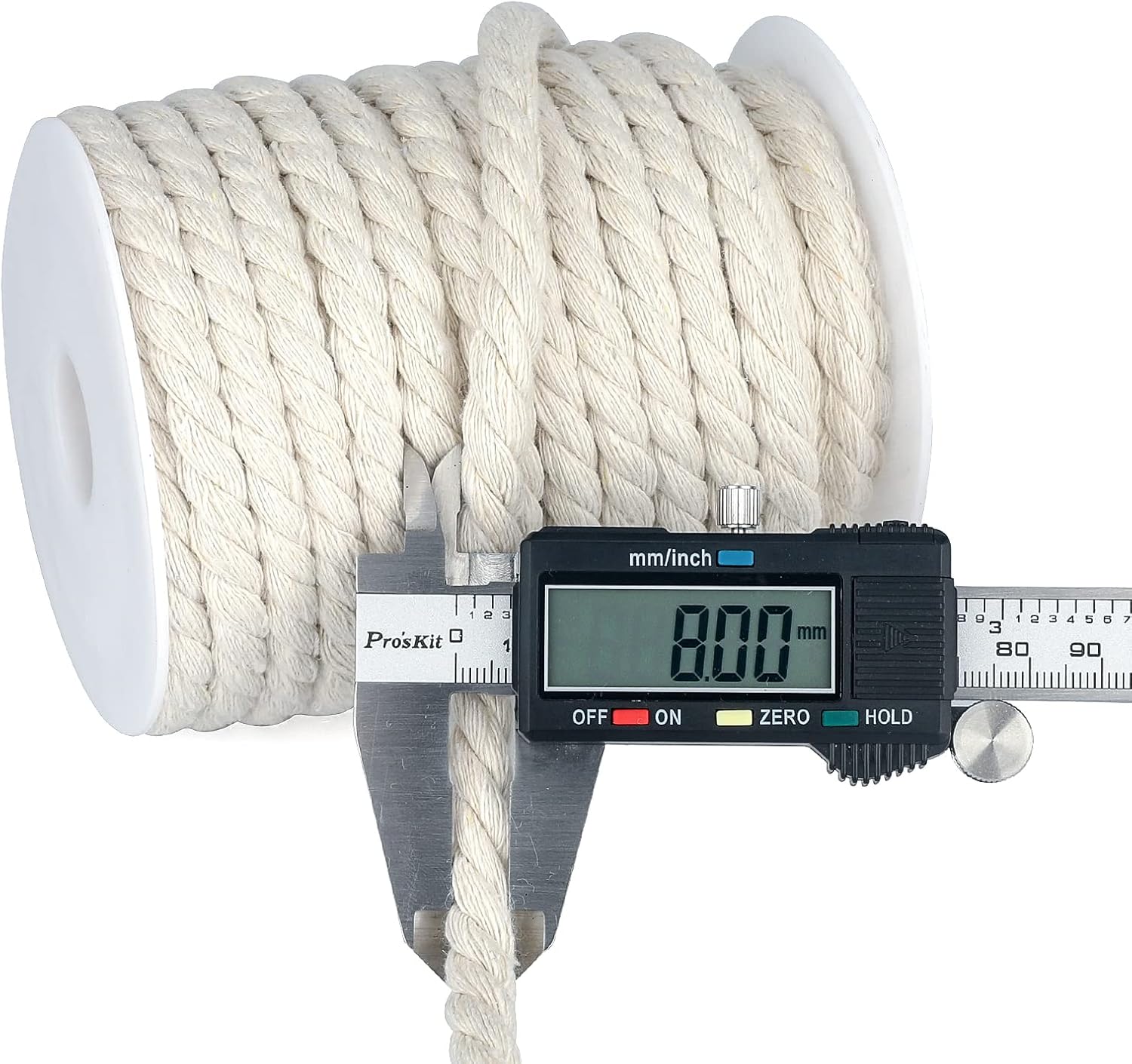 1/3 Inch Nautical Cotton Rope Crafts, 8mm x 65Feet Clothes line Rope for Outdoor,3 Ply White Rope Cord Unbleached Rope, Macrame Cord Rope for Clothesline, Baskets, Hangings Pots, Pet, Toys - Image 2
