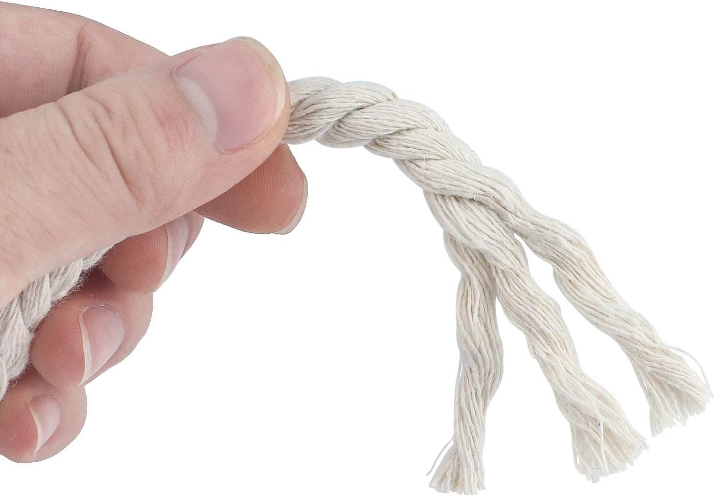 1/3 Inch Nautical Cotton Rope Crafts, 8mm x 65Feet Clothes line Rope for Outdoor,3 Ply White Rope Cord Unbleached Rope, Macrame Cord Rope for Clothesline, Baskets, Hangings Pots, Pet, Toys - Image 4