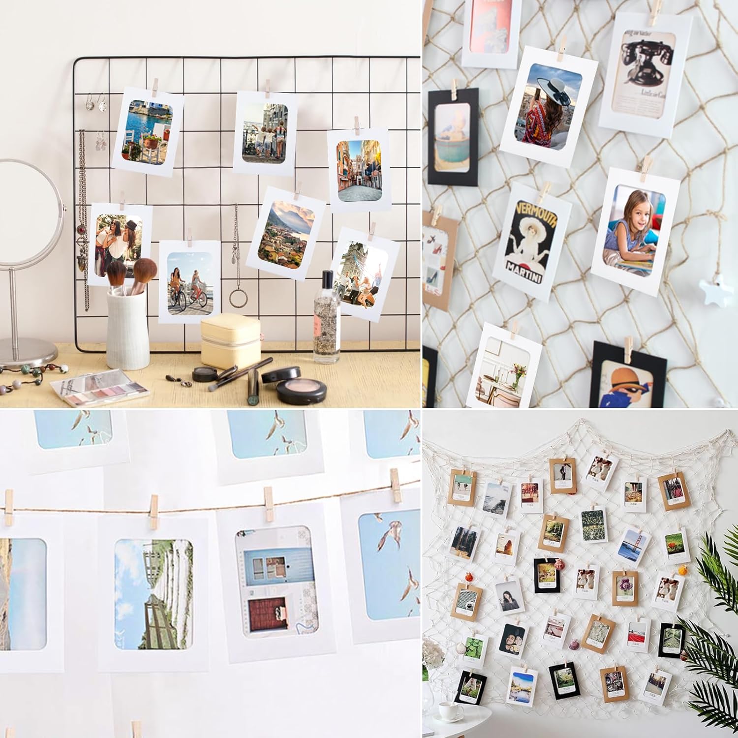 20Pcs Paper Photo Frames, 4x6Inch White Picture Display Holders, Cardborad Picture Frames with String and Clips, DIY Graduation Photo Hanging Banner for Home, Classroom, Offices - Image 7