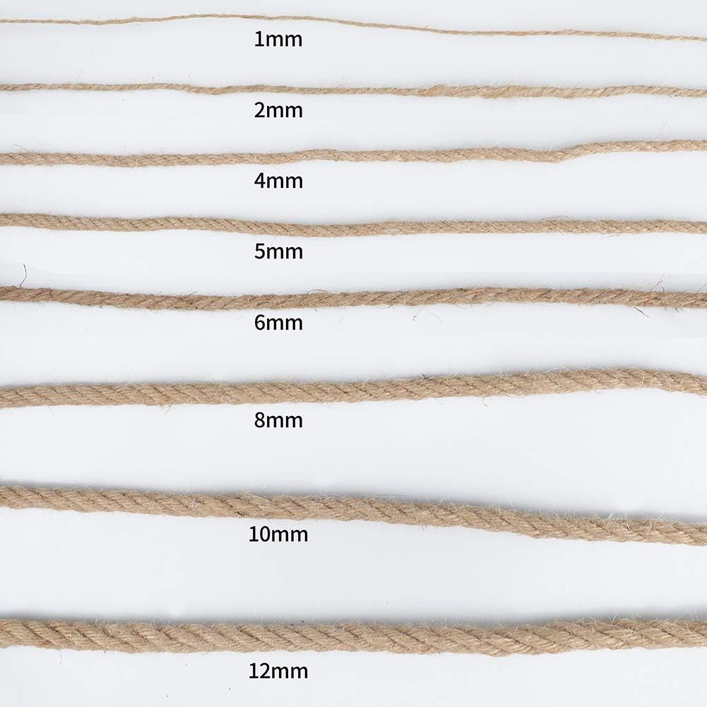 Jute Rope - 1/2 inch, 33 Feet x 12mm Thick, Heavy Duty Strong, Natural, for Crafts, Cat Scratching Post, Bundling, Hanging, Decorative - Image 4